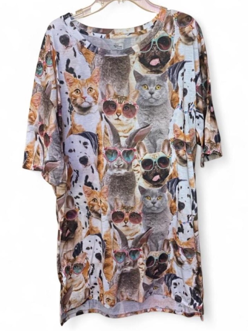 Secret Treasures Cat Dog Novelty Graphic Print Nightgown Oversized T Shirt M